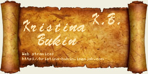 Kristina Bukin vizit kartica